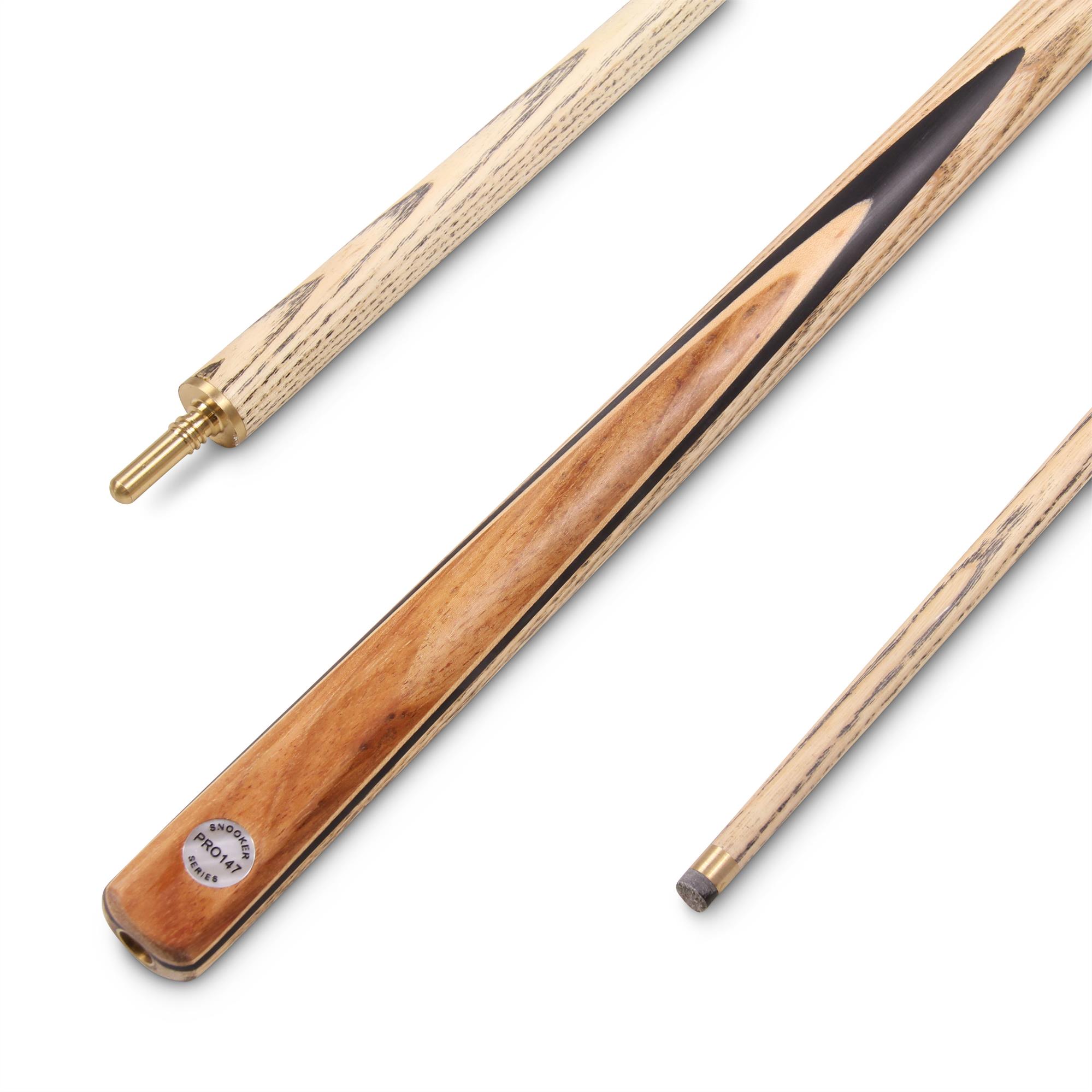 PRO147 CLASSIC ROSEWOOD P3/E 57 Inch Snooker Pool Cue Set 2pc Centre Joint Non-matching Ash Cue with PRO147 Long Telescopic Extension, Mini Butt and 3 Slot Case - 9.5mm Tip
