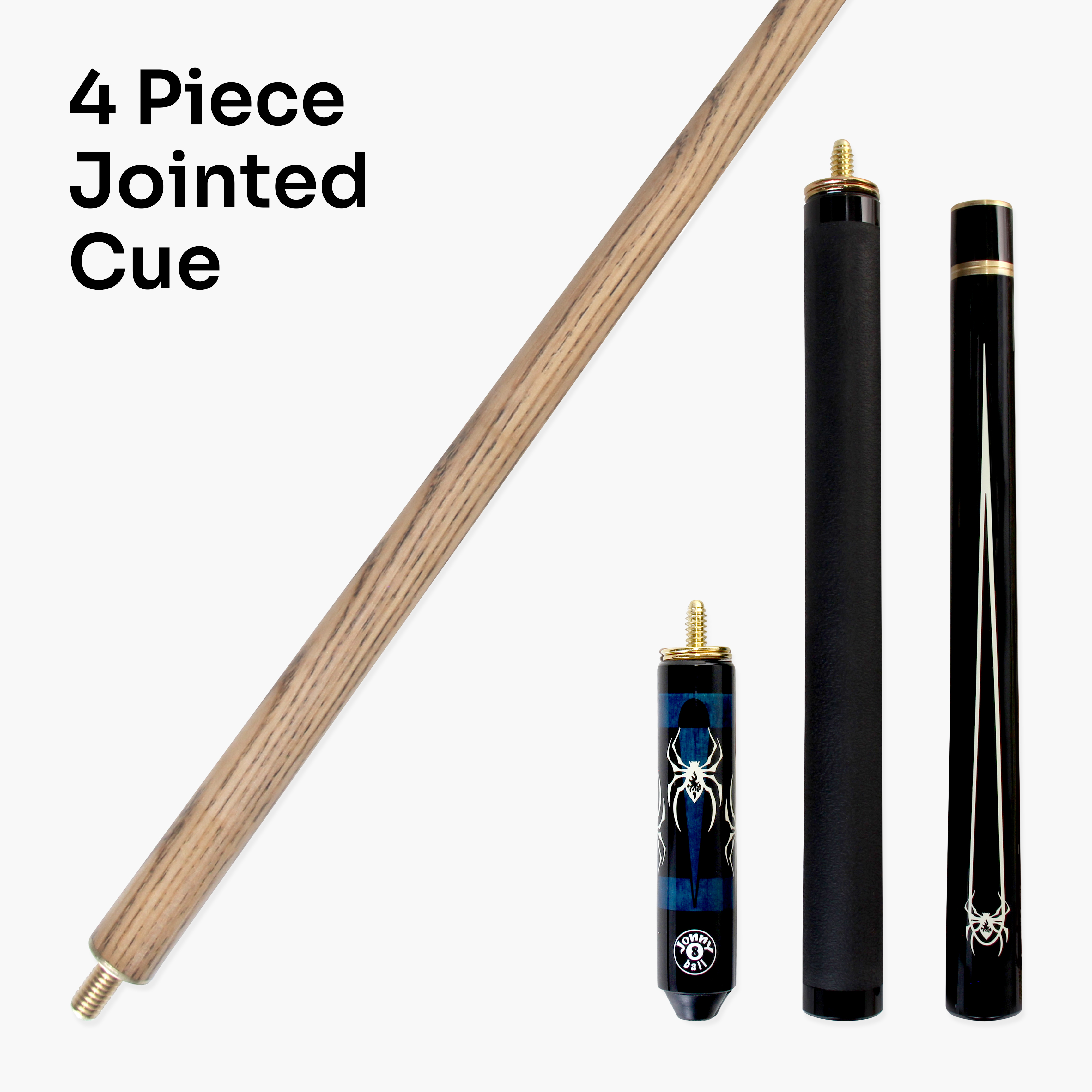 Jonny 8 Ball adjustable 57-inch 4-piece pool cue