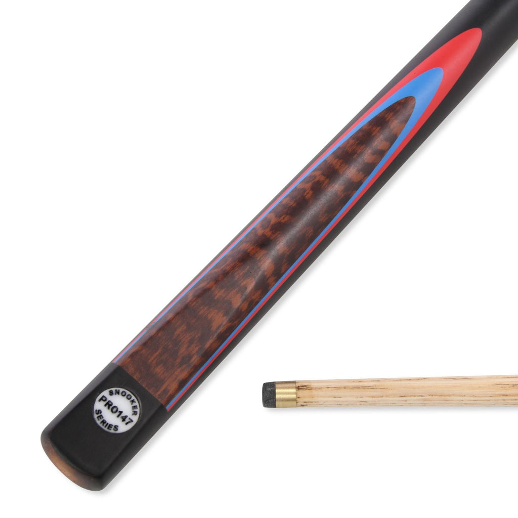 PRO147 Snakewood 57 Inch 3 Piece Length Adjustable Snooker Pool Cue 9.5mm Tip