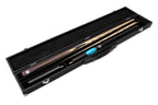 PRO147 CLASSIC WALNUT MAPLE P4/E 57 Inch Snooker Pool Cue Set 2pc Centre Joint Non-matching Ash Cue with PRO147 Long Telescopic Extension, Mini Butt and 3 Slot Case - 9.5mm Tip