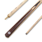 PRO147 CLASSIC WALNUT MAPLE P4/E 57 Inch Snooker Pool Cue Set 2pc Centre Joint Non-matching Ash Cue with PRO147 Long Telescopic Extension, Mini Butt and 3 Slot Case - 9.5mm Tip