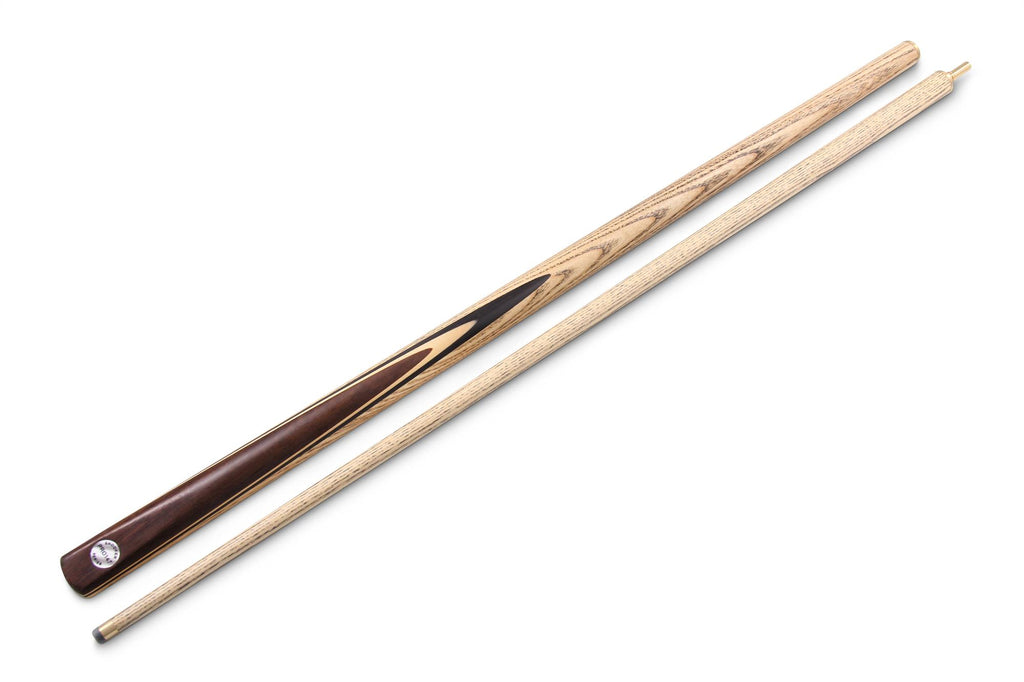 PRO147 CLASSIC WALNUT MAPLE P4/E 57 Inch Snooker Pool Cue Set 2pc Centre Joint Non-matching Ash Cue with PRO147 Long Telescopic Extension, Mini Butt and 3 Slot Case - 9.5mm Tip
