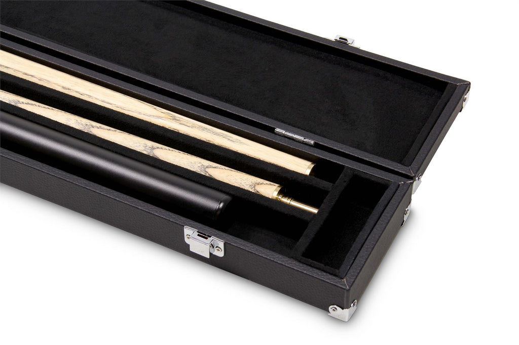 PRO147 CLASSIC WALNUT MAPLE P4/E 57 Inch Snooker Pool Cue Set 2pc Centre Joint Non-matching Ash Cue with PRO147 Long Telescopic Extension, Mini Butt and 3 Slot Case - 9.5mm Tip