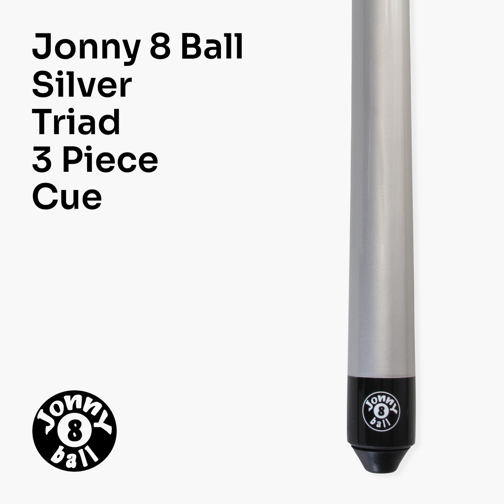 Jonny 8 Ball TRIAD 57 Inch 3 Piece Snooker Pool Cue 9.5mm Tip - Shorten to 39 Inch