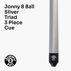Jonny 8 Ball TRIAD 57 Inch 3 Piece Snooker Pool Cue 9.5mm Tip - Shorten to 39 Inch